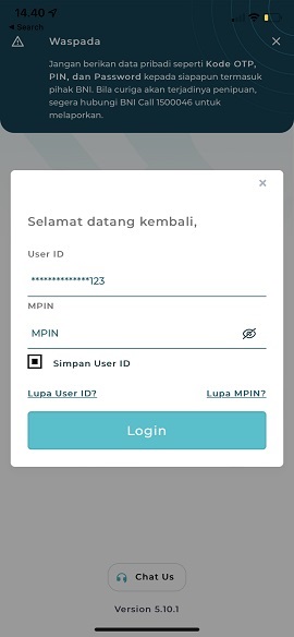 Daftar Rekening BNI Online